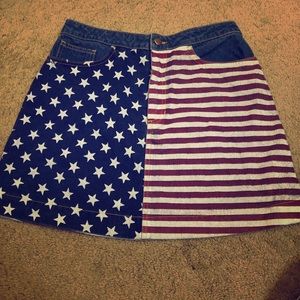 American Apparel American flag denim skirt